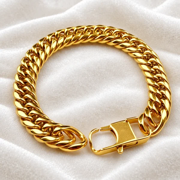 Premium Golden Cuban Link Chain Bracelet